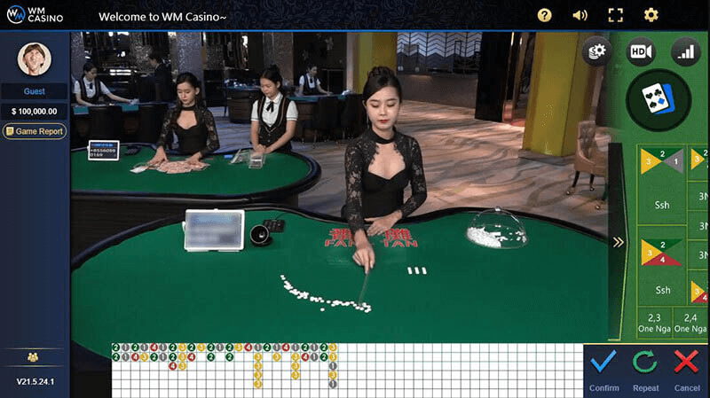 trò chơi Fantan tại sảnh wm live casino